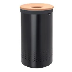 Brabantia Pyykkikori 60L, Mattamusta - Korkkikansi