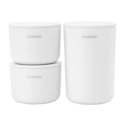 Brabantia ReNew Säilytyspurkit, 3 Kpl, Valkoinen