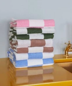 HAY Check Käsipyyhe, Matcha -Frama Myymälämyynti Check Hand Towel family