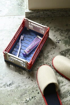 HAY Waffle Tossut, One Size, Cream Multi -Frama Myymälämyynti HAY Colour Crate Mix S red Waffle Slippers cream multi Tann lavender