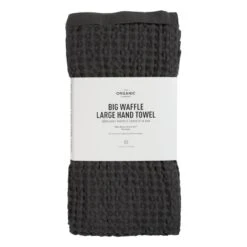 The Organic Company Big Waffle Käsipyyhe, 50 X 130 Cm, Tummanharmaa -Frama Myymälämyynti Organic Company Big Waffle Large Handtowel Dark Grey Box