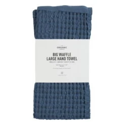 The Organic Company Big Waffle Käsipyyhe, 50 X 130 Cm, Siniharmaa -Frama Myymälämyynti Organic Company Big Waffle Large Handtowel Grey Blue Box